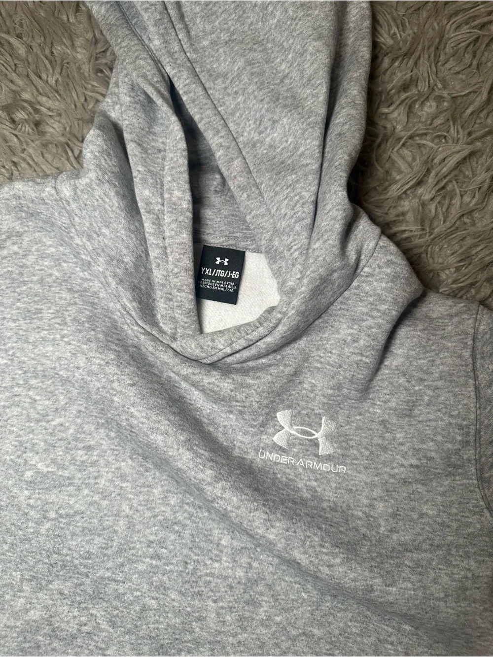 Under Armour Heather Gray Pullover Hoodie Sweatshirt Kangaroo Pocket